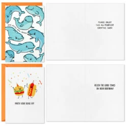 Hallmark Cheesy Puns Assorted Funny Cards, Pack Of 12 -Hallmark Gift Shop Fun Illustrations and Puns Funny Cards Assortment 3EDX2026 04