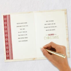 Hallmark Lucky To Have Parents And Grandparents Like You Christmas Card -Hallmark Gift Shop Fuzzy Mittens Parents Christmas Card for Mom and Dad 759XZH2837 07