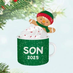 Hallmark Son Gingerbread Boy In Mug 2025 Ornament -Hallmark Gift Shop Gingerbread Boy in Son Mug 2025 Keepsake Ornament 5QGO1472 02