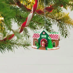 Hallmark Gift Shop -Hallmark Gift Shop Gingerbread Train Depot Keepsake Ornament 1899QXT4117 02