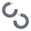 Reese Gingham Hoop Earrings, Navy Blue & White -Hallmark Gift Shop Gingham Hoop Earrings Navy Blue White 22713ENV 01