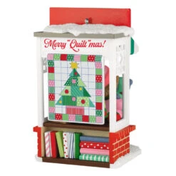 Hallmark Christmas Window 2026 Exclusive Ornament -Hallmark Gift Shop Girl With Bear at Quilt Shop Keepsake Ornament 5QXC5634 07