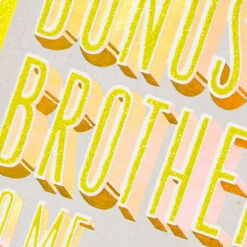 Hallmark Like A Bonus Brother To Me Birthday Card For Brother-in-Law -Hallmark Gift Shop Glitter Lettering Yellow Birthday Card for BrotherinLaw 759MAN4143 05