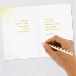 Hallmark Like A Bonus Brother To Me Birthday Card For Brother-in-Law -Hallmark Gift Shop Glitter Lettering Yellow Birthday Card for BrotherinLaw 759MAN4143 07