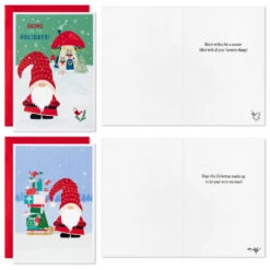 Hallmark Gnome Holiday Fun Boxed Christmas Cards Assortment, Pack Of 16 -Hallmark Gift Shop Gnome Holiday Fun Boxed Christmas Cards Assortment 5XPX2465 03