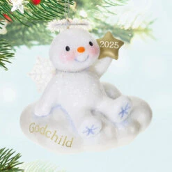Hallmark Godchild Snow Angel 2025 Ornament -Hallmark Gift Shop Godchild Snow Angel With Star Keepsake Ornament 5QGO1702 02