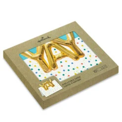 Hallmark Yay Gold Balloons Blank Notes, Pack Of 10