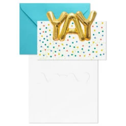 Hallmark Yay Gold Balloons Blank Notes, Pack Of 10 -Hallmark Gift Shop Gold Balloon Yay Blank Note Cards Pack 3NOT1543 03