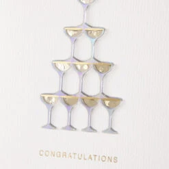 Hallmark Cheers To A Lifetime Of Happiness Wedding Card -Hallmark Gift Shop Gold Champagne Glass Tower Wedding Congrats Card 859LAD4558 04
