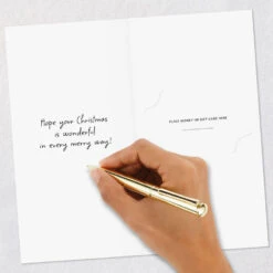 Hallmark Every Merry Way Gold Deer Money Holder Christmas Cards, Pack Of 10 -Hallmark Gift Shop Gold Deer on Red Money Holder Christmas Cards Pack 899XMH9175 07