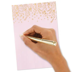 Hallmark Gold Floral On Pink Stationery Set, Box Of 20 -Hallmark Gift Shop Gold Floral on Pink Stationery Set 1499STN1139 04