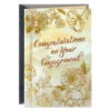 Hallmark Wishing You Happiness Engagement Card -Hallmark Gift Shop Gold Flowers With Heart Charm Engagement Card 759W3497 01