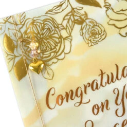 Hallmark Wishing You Happiness Engagement Card 15 Hallmark Wishing You Happiness Engagement Card -Hallmark Gift Shop Gold Flowers With Heart Charm Engagement Card 759W3497 05