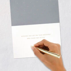 Hallmark Happy Forever Wedding Card -Hallmark Gift Shop Gold Flowers on Gray Signature Wedding Card 659LAD3199 07