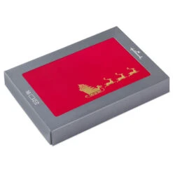 Hallmark Elegant Sleigh On Red Boxed Christmas Cards, Pack Of 16