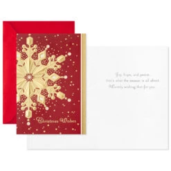 Hallmark Gold Foil Snowflake Boxed Christmas Cards, Pack Of 40 -Hallmark Gift Shop Gold Foil Snowflake Boxed Christmas Cards 5XPX2315 03