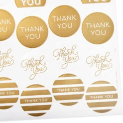 Hallmark Gold Foil Thank-You Sticker Seals, 10 Sheets -Hallmark Gift Shop Gold Foil ThankYou Sticker Seals 1SOM3886 04
