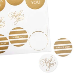 Hallmark Gold Foil Thank-You Sticker Seals, 10 Sheets -Hallmark Gift Shop Gold Foil ThankYou Sticker Seals 1SOM3886 05