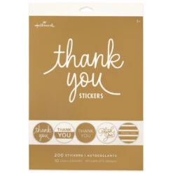 Hallmark Gold Foil Thank-You Sticker Seals, 10 Sheets -Hallmark Gift Shop Gold Foil ThankYou Sticker Seals 1SOM3886 06