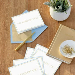 Hallmark Composed Gold Lettering Blank Thank You Notes, Pack Of 10 -Hallmark Gift Shop Gold Foil on White Blank Thank You Note Cards Pack 3THK2181 06