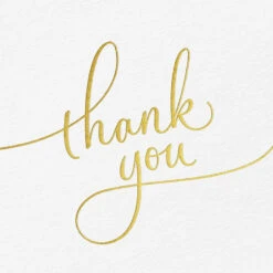 Hallmark Gold Script On White Blank Thank You Notes, Pack Of 10 -Hallmark Gift Shop Gold Foil on White Blank Thank You Note Cards Pack 3THK2564 03