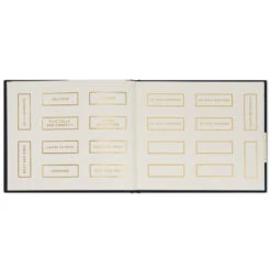 Hallmark Gold On Navy Linen Customizable Guest Book -Hallmark Gift Shop Gold Greek Key on Navy Blue Customizable Guest Book 1EDY3163 05