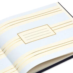 Hallmark Gold On Navy Linen Customizable Guest Book -Hallmark Gift Shop Gold Greek Key on Navy Blue Customizable Guest Book 1EDY3163 07