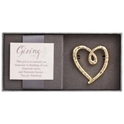 Gold Heart Giving Pin