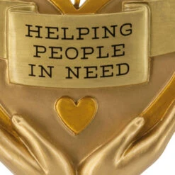 Helping People In Need Caregiver Hallmark Ornament -Hallmark Gift Shop Gold Heart With Hands Christmas Ornament 1HGO3523 06