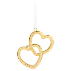 Hallmark Our Engagement 2025 Metal Ornament -Hallmark Gift Shop Gold Hearts Engagement Keepsake Ornament 5QHX3235 07