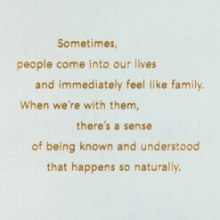 Hallmark Friends Are The Family We Choose Friendship Card -Hallmark Gift Shop Gold Lettering and Leaves Friendship Card 799TOY1608 02