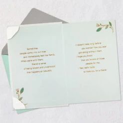 Hallmark Friends Are The Family We Choose Friendship Card -Hallmark Gift Shop Gold Lettering and Leaves Friendship Card 799TOY1608 04