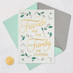 Hallmark Friends Are The Family We Choose Friendship Card -Hallmark Gift Shop Gold Lettering and Leaves Friendship Card 799TOY1608 07
