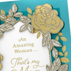 Hallmark An Amazing Woman Birthday Card For Mom -Hallmark Gift Shop Gold Roses and Teal Foil Birthday Card for Mom 859FBD4987 06