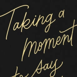 Hallmark Taking A Moment To Say Thanks Blank Thank You Notes, Pack Of 10 -Hallmark Gift Shop Gold Script on Black Blank Thank You Note Cards 3THK2173 04