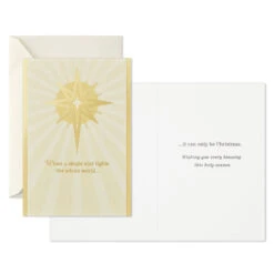 Hallmark Gold Foil Star Boxed Christmas Cards, Pack Of 40 -Hallmark Gift Shop Gold Star of Bethlehem Boxed Christmas Cards 5XPX2684 03