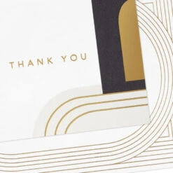 Hallmark Gold And Black Mod Ovals Assorted Blank Thank You Notes, Pack Of 50 -Hallmark Gift Shop Gold and Black Geometric Thank You Notes Pack 3THK2185 03