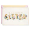 Hallmark Glad You're My Sister Birthday Card For Sister -Hallmark Gift Shop Gold and Floral Letters Birthday Card 859LAD3015 01