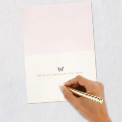 Hallmark Glad You're My Sister Birthday Card For Sister -Hallmark Gift Shop Gold and Floral Letters Birthday Card 859LAD3015 06