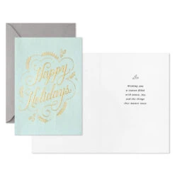 Hallmark Gold And Green Boxed Christmas Cards, Pack Of 16 -Hallmark Gift Shop Gold and Green Boxed Christmas Cards 1XPX1274 03