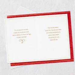 Hallmark Warm Feelings Of Peace And Hope Holiday Card -Hallmark Gift Shop Gold and Red Holiday Card 759XZH3296 04