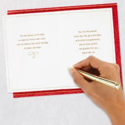 Hallmark Warm Feelings Of Peace And Hope Holiday Card -Hallmark Gift Shop Gold and Red Holiday Card 759XZH3296 07