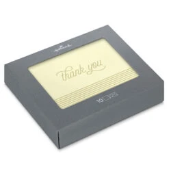 Hallmark Gold Stripes On Ivory Blank Thank You Notes, Pack Of 10