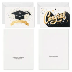 Hallmark Confetti Celebration Assorted Graduation Cards, Pack Of 36 -Hallmark Gift Shop Grad Caps Confetti Graduation Cards Assortment 5GEY1003 04