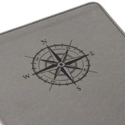 Hallmark Gray Etched Compass Faux Leather Notebook -Hallmark Gift Shop Gray Etched Compass Faux Leather Notebook 1HWJ1851 05