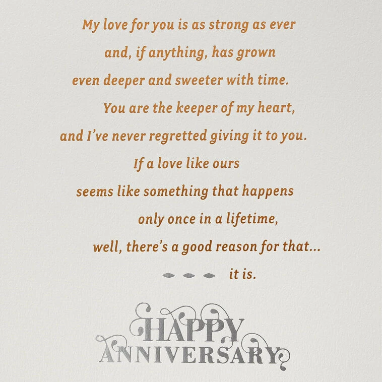 Hallmark Our Love Is Once In A Lifetime Romantic Anniversary Card 5 Hallmark Our Love Is Once In A Lifetime Romantic Anniversary Card - Image 3