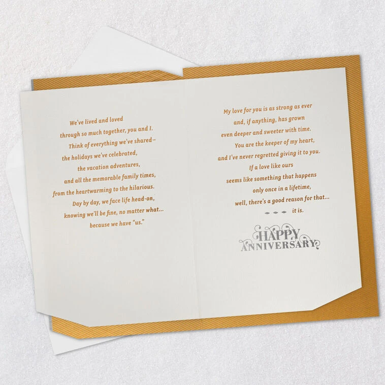 Hallmark Our Love Is Once In A Lifetime Romantic Anniversary Card 6 Hallmark Our Love Is Once In A Lifetime Romantic Anniversary Card - Image 4