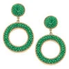 Talulah Green Seed Bead Drop Earrings -Hallmark Gift Shop Green Beaded Drop Earrings 24336EGN 01