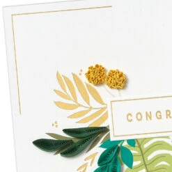 Hallmark Tropical Leaves Quilled Paper Handmade Blank Congratulations Card -Hallmark Gift Shop Green Leaf Swag Signature Blank Congrats Card 1099LAD3212 04