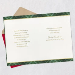 Hallmark You're The Best Wish Christmas Card For Mom And Dad -Hallmark Gift Shop Green Tartan Plaid Gift Mom and Dad Christmas Card 699XZH7111 04